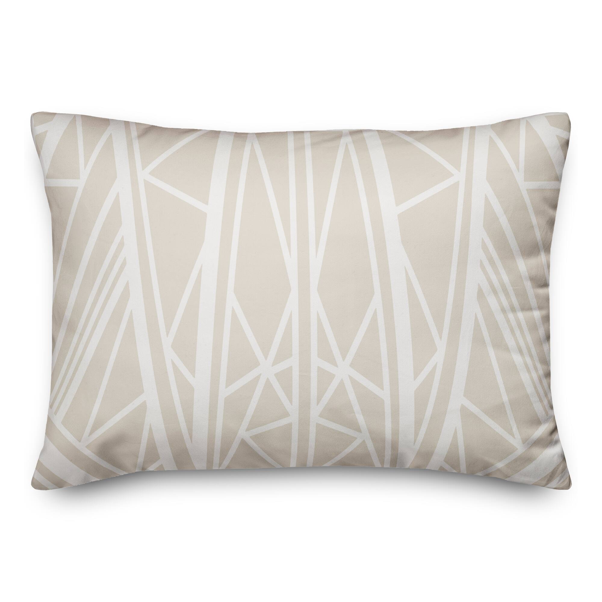 Greige Geo Throw Pillow 14" x 20"